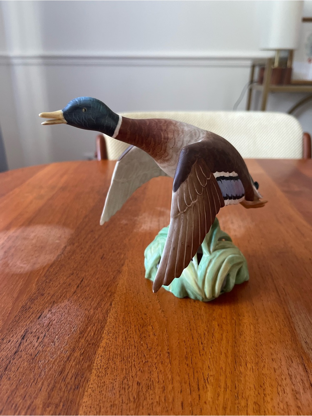 Spode Decorative Flying Mallard Duck Figurine Bone China - Brown/Green